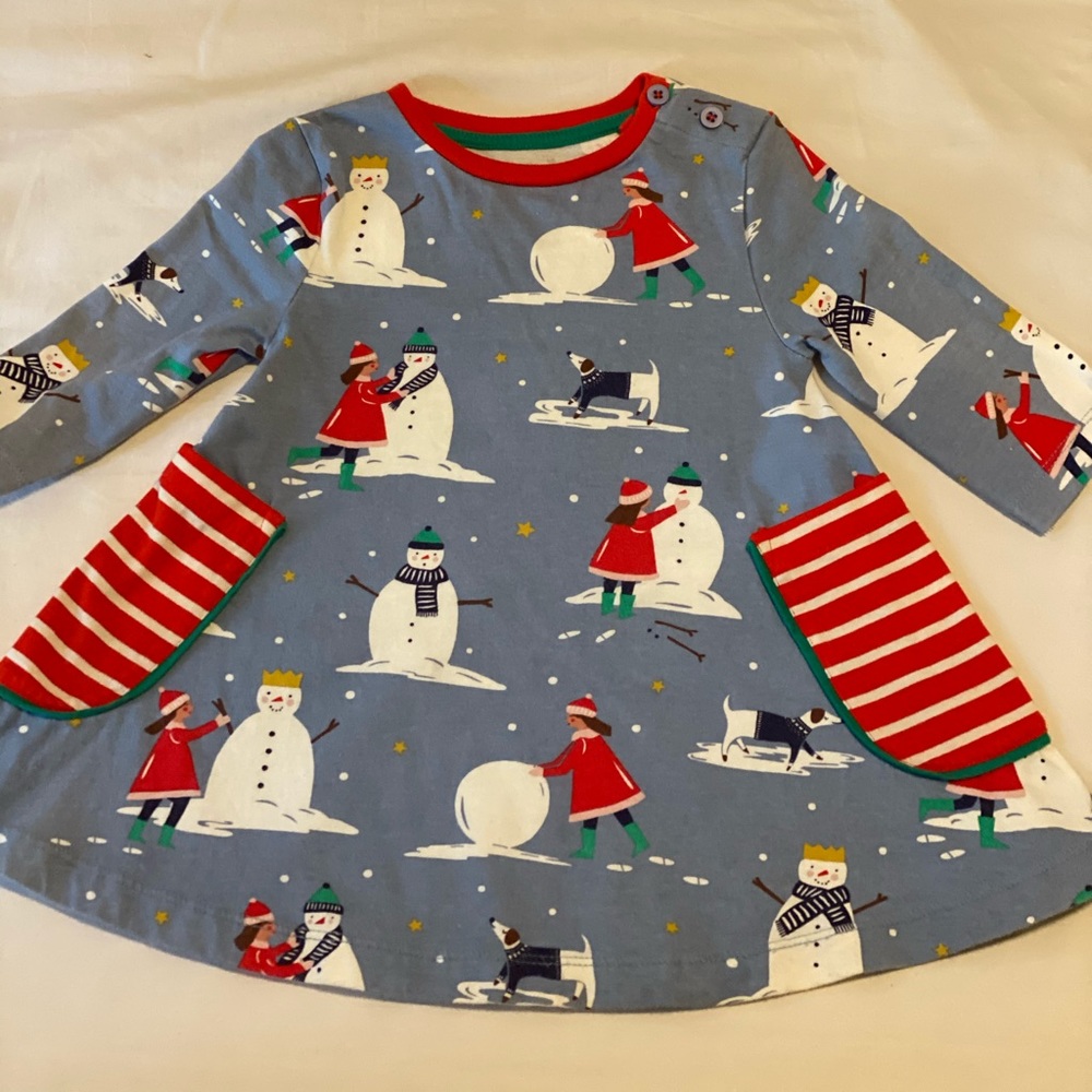 COPY - Mini Boden Snowman Dress 2t-3t
